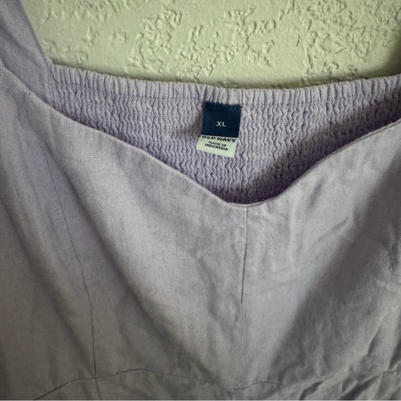 Old Navy Fit & Flare Linen-Blend Midi Dress Cute Lavender Aura Purple XL NWT - Picture 6 of 7